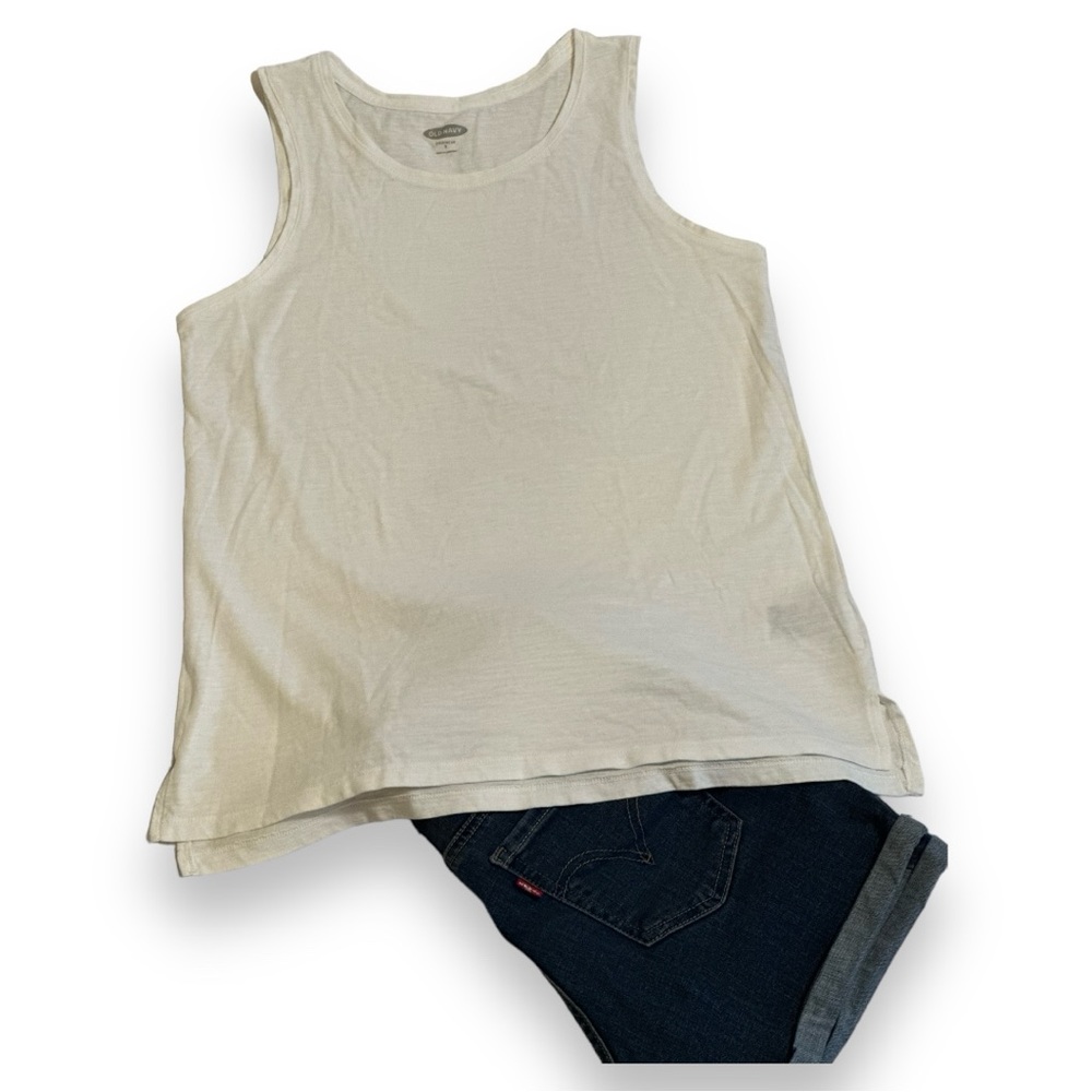 ‼️LAST CHANCE‼️ *EUC* Old Navy Everywear White Cotton Tank Top | Size Small